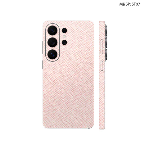 Miếng Dán Da Samsung Galaxy S26 Ultra Saffiano Hồng | SF07