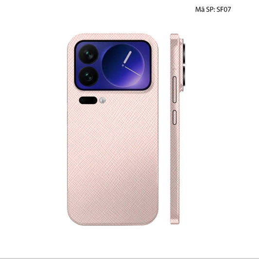 Miếng Dán Da Xiaomi 17 Series Vân Saffiano Hồng | SF07