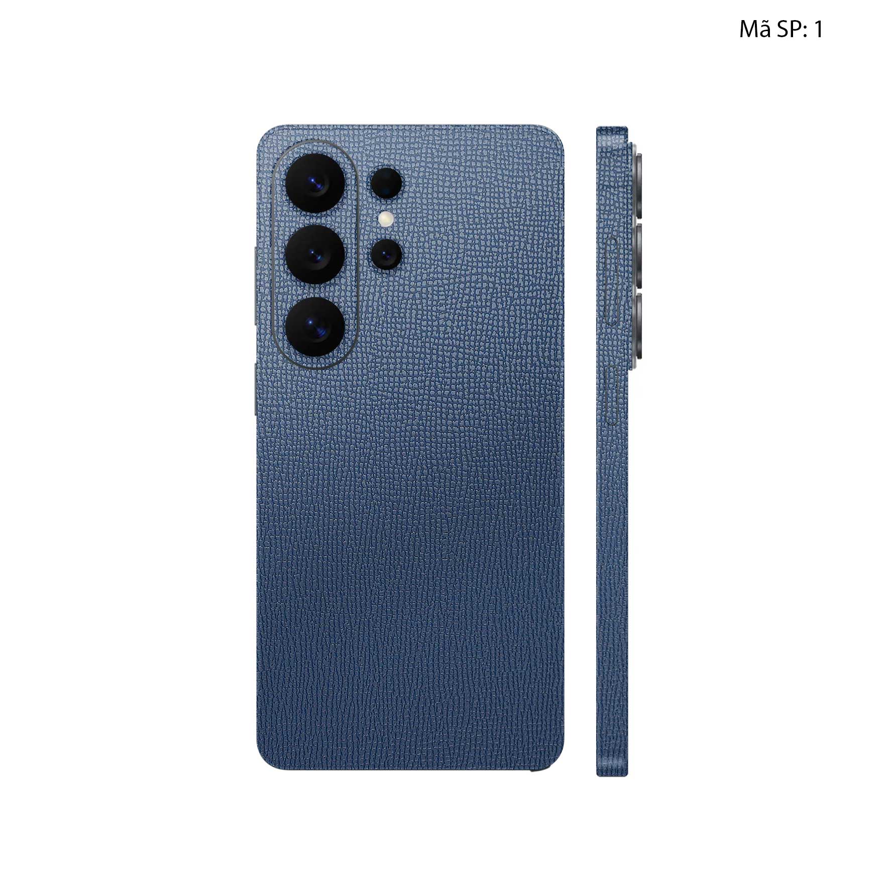 Miếng Dán Da Samsung Galaxy S26 Ultra Vân Voi Xanh Navy 01