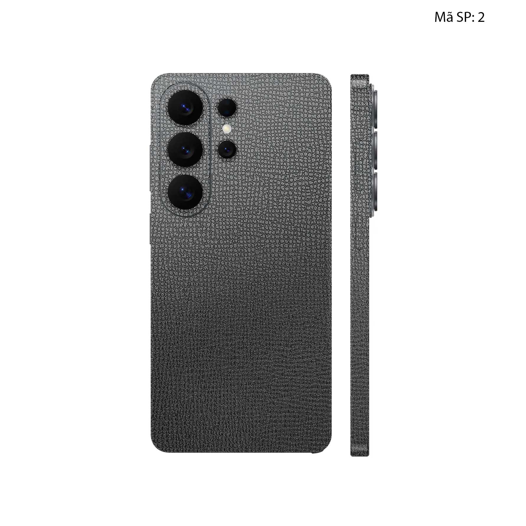 Miếng Dán Da Samsung Galaxy S26 Ultra Vân Voi Đen 02