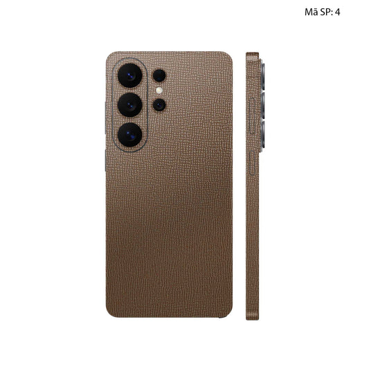 Miếng Dán Da Samsung Galaxy S26 uLTRA Vân Voi Nâu 04