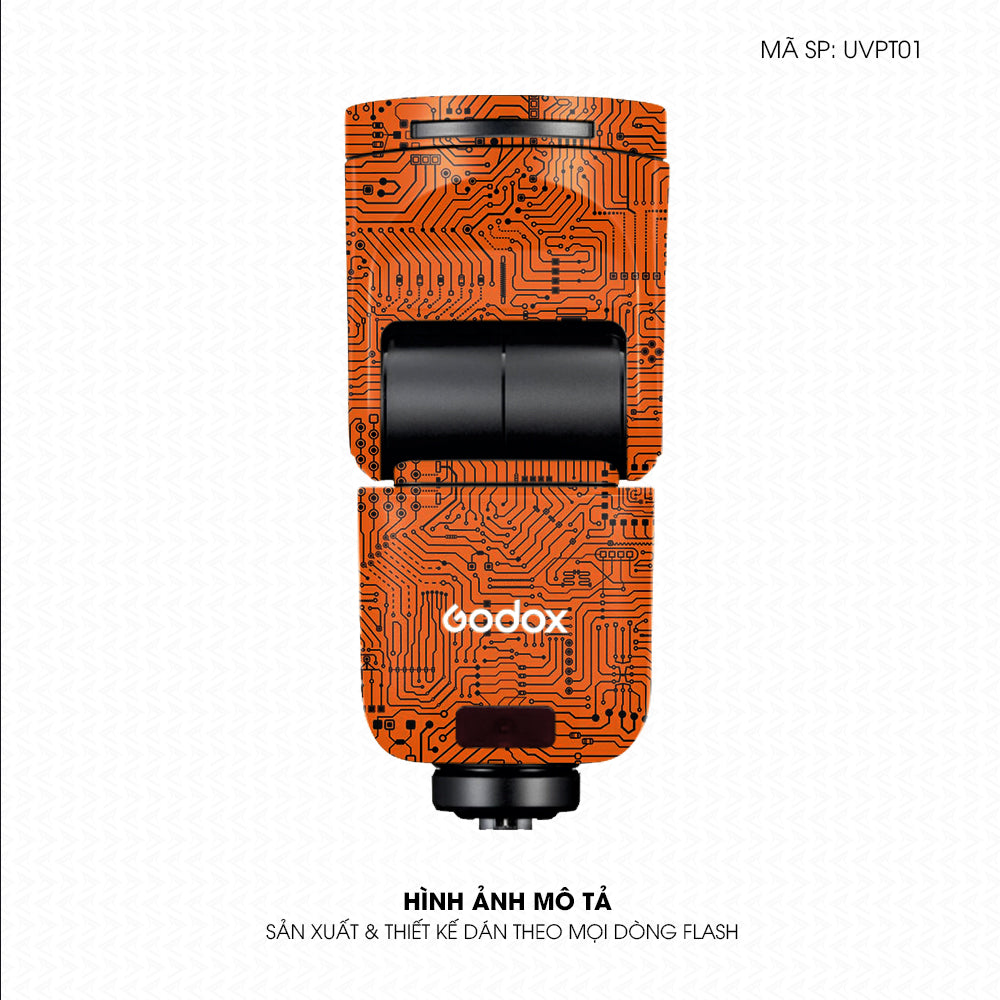 Dán Skin Đèn Flash Vân Nổi Vi Mạch Cam | UVPT01
