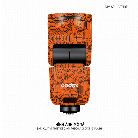 Dán Skin Đèn Flash Vân Nổi Vi Mạch Cam | UVPT01