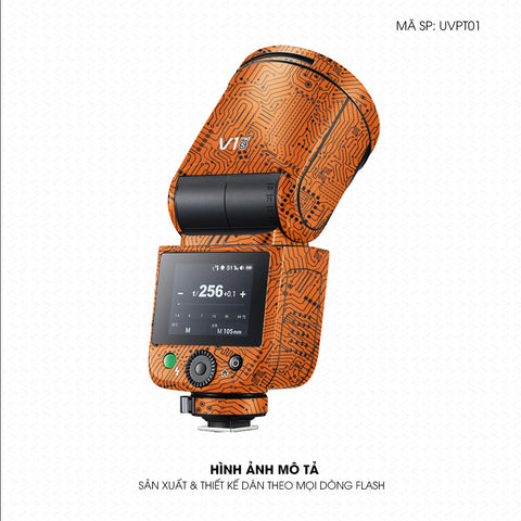 Dán Skin Đèn Flash Vân Nổi Vi Mạch Cam | UVPT01