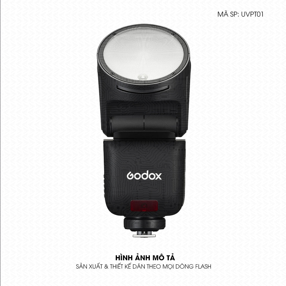 Dán Skin Đèn Flash Vân Nổi Vi Mạch Đen | UVPT01