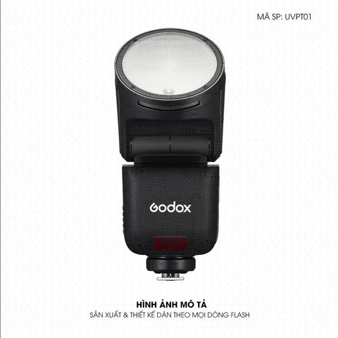 Dán Skin Đèn Flash Vân Nổi Vi Mạch Đen | UVPT01
