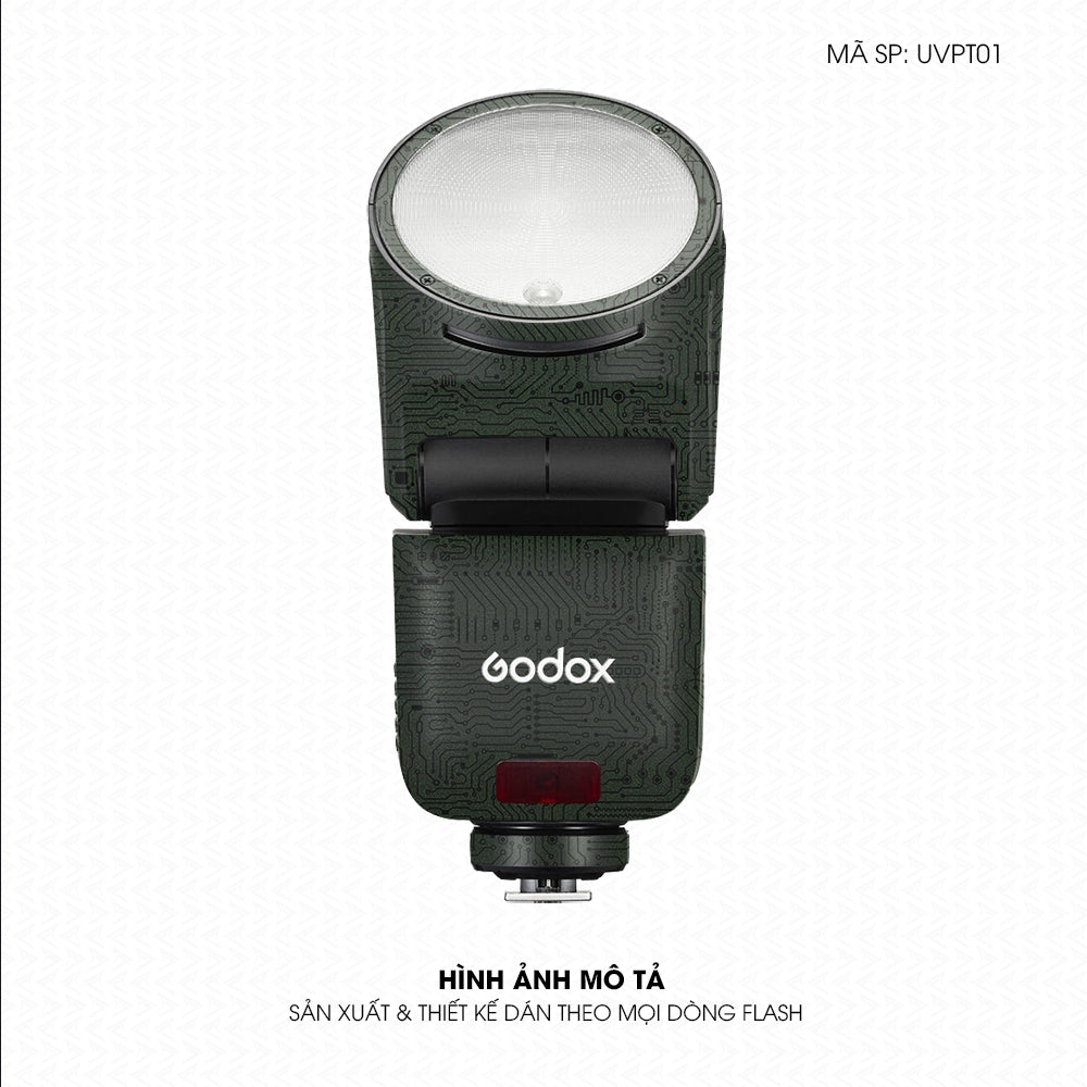 Dán Skin Đèn Flash Vân Nổi Vi Mạch Xanh Midnight | UVPT01