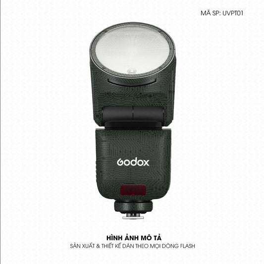 Dán Skin Đèn Flash Vân Nổi Vi Mạch Xanh Midnight | UVPT01