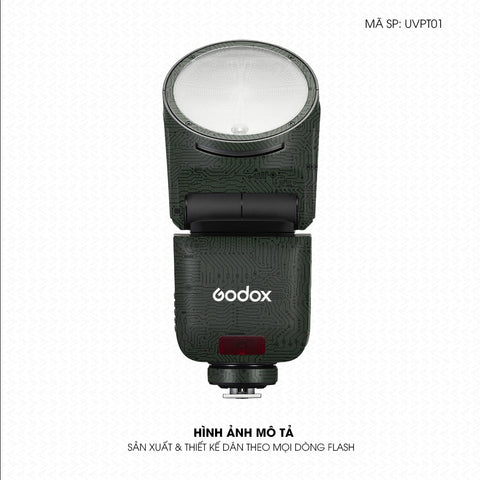 Dán Skin Đèn Flash Vân Nổi Vi Mạch Xanh Midnight | UVPT01