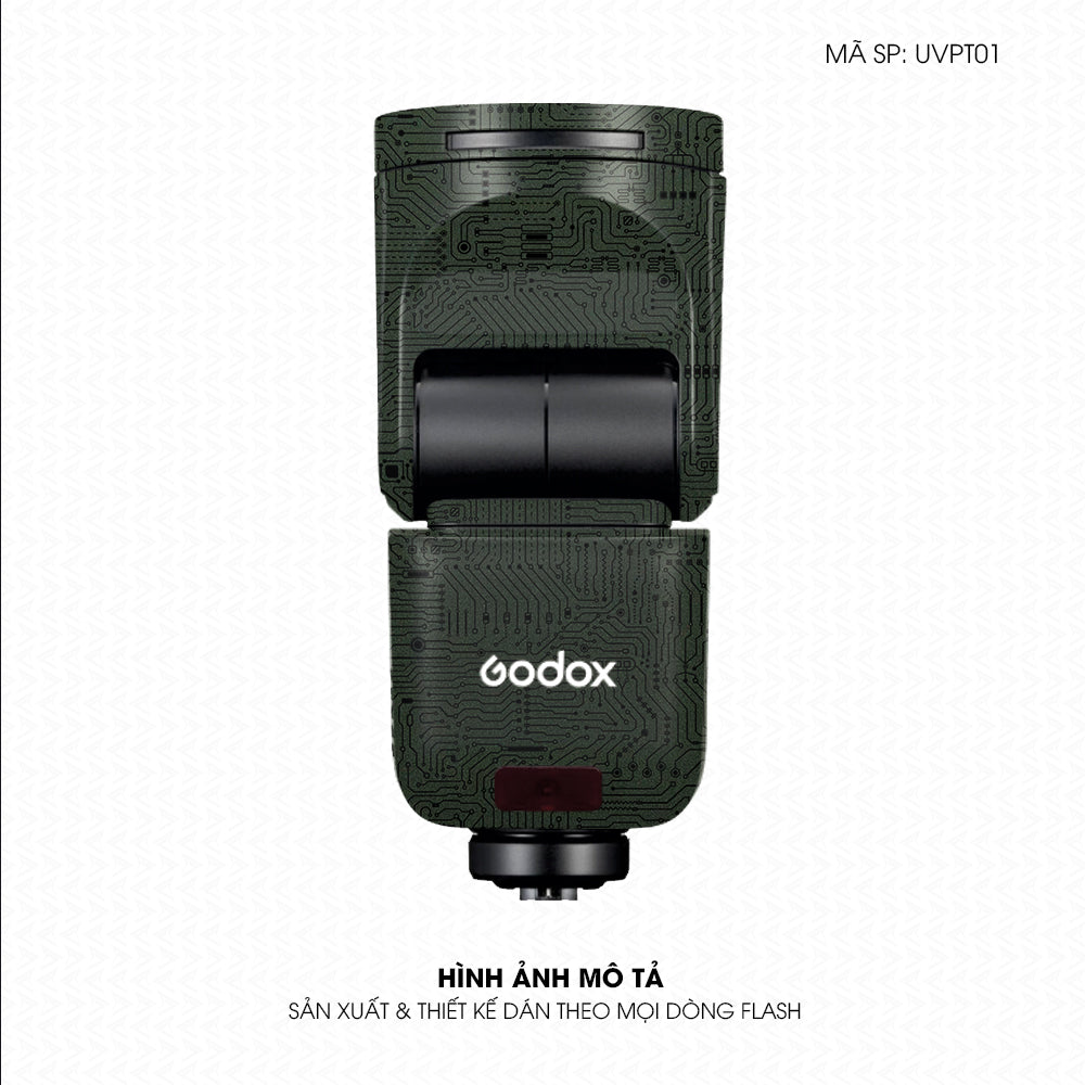 Dán Skin Đèn Flash Vân Nổi Vi Mạch Xanh Midnight | UVPT01