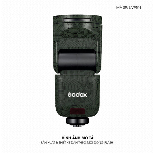 Dán Skin Đèn Flash Vân Nổi Vi Mạch Xanh Midnight | UVPT01
