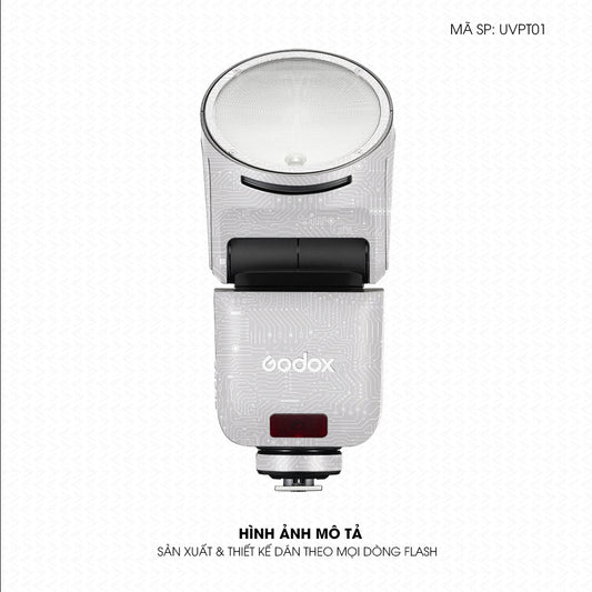 Dán Skin Đèn Flash Vân Nổi Vi Mạch Trắng | UVPT01