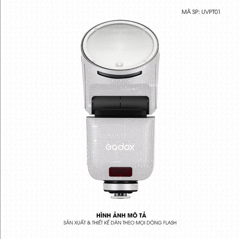 Dán Skin Đèn Flash Vân Nổi Vi Mạch Trắng | UVPT01