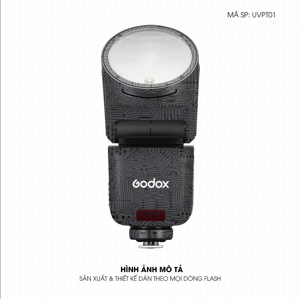 Dán Skin Đèn Flash Vân Nổi Vi Mạch Xám | UVPT01
