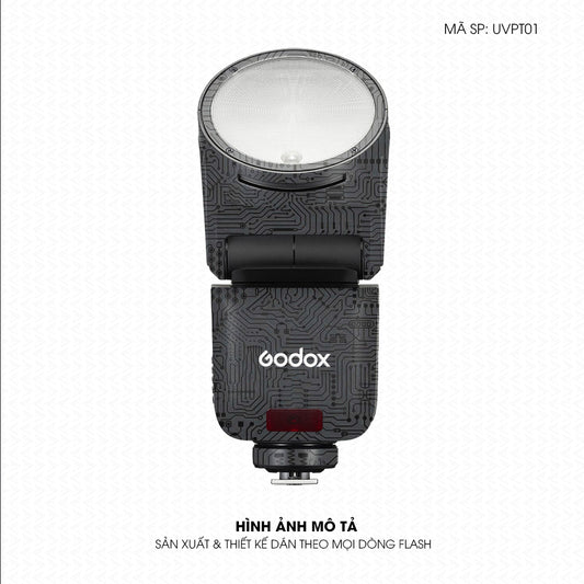 Dán Skin Đèn Flash Vân Nổi Vi Mạch Xám | UVPT01