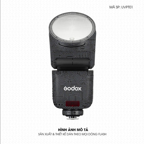 Dán Skin Đèn Flash Vân Nổi Vi Mạch Xám | UVPT01