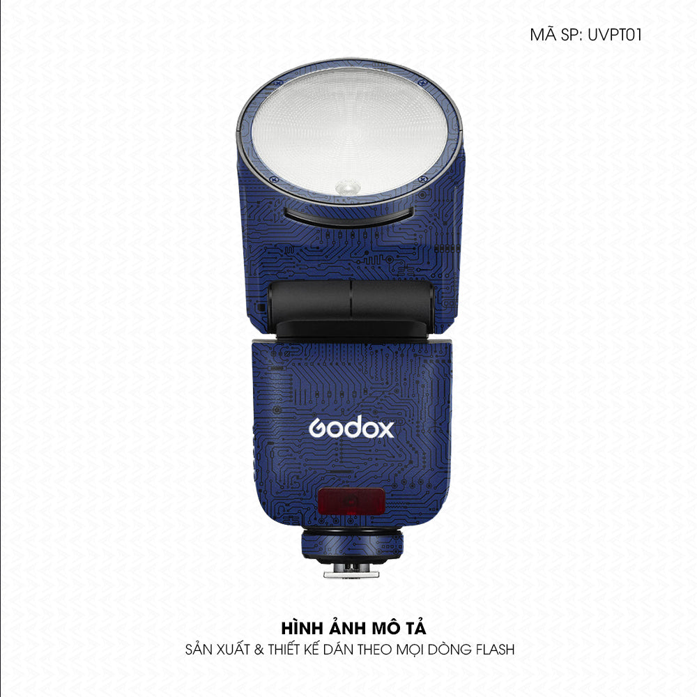 Dán Skin Đèn Flash Vân Nổi Vi Mạch Xanh | UVPT01