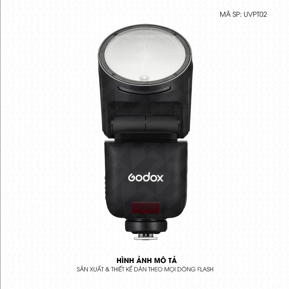 Dán Skin Đèn Flash Vân Nổi Nordic Đen | UVPT02