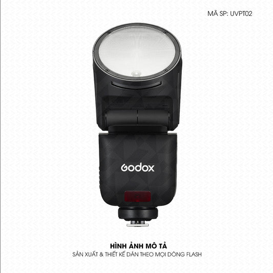 Dán Skin Đèn Flash Vân Nổi Nordic Đen | UVPT02