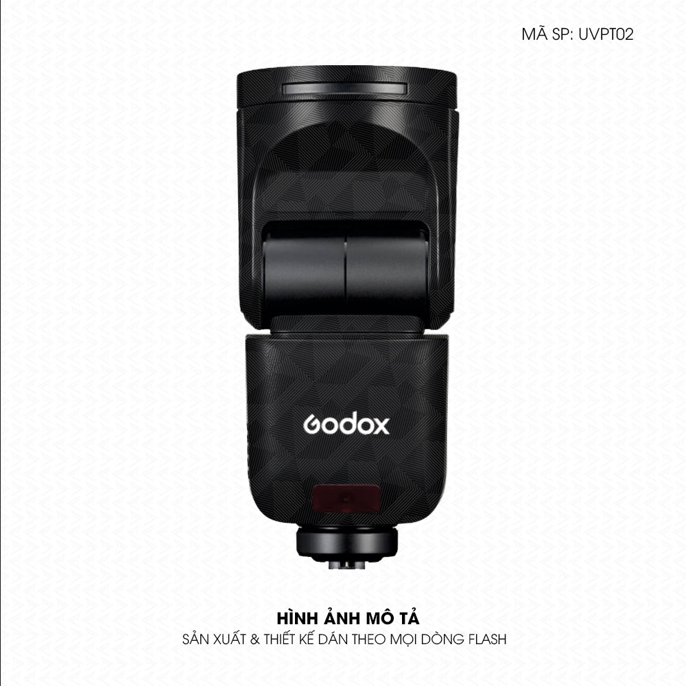 Dán Skin Đèn Flash Vân Nổi Nordic Đen | UVPT02