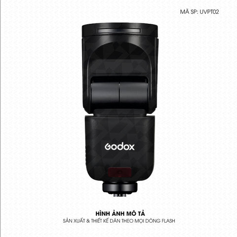 Dán Skin Đèn Flash Vân Nổi Nordic Đen | UVPT02