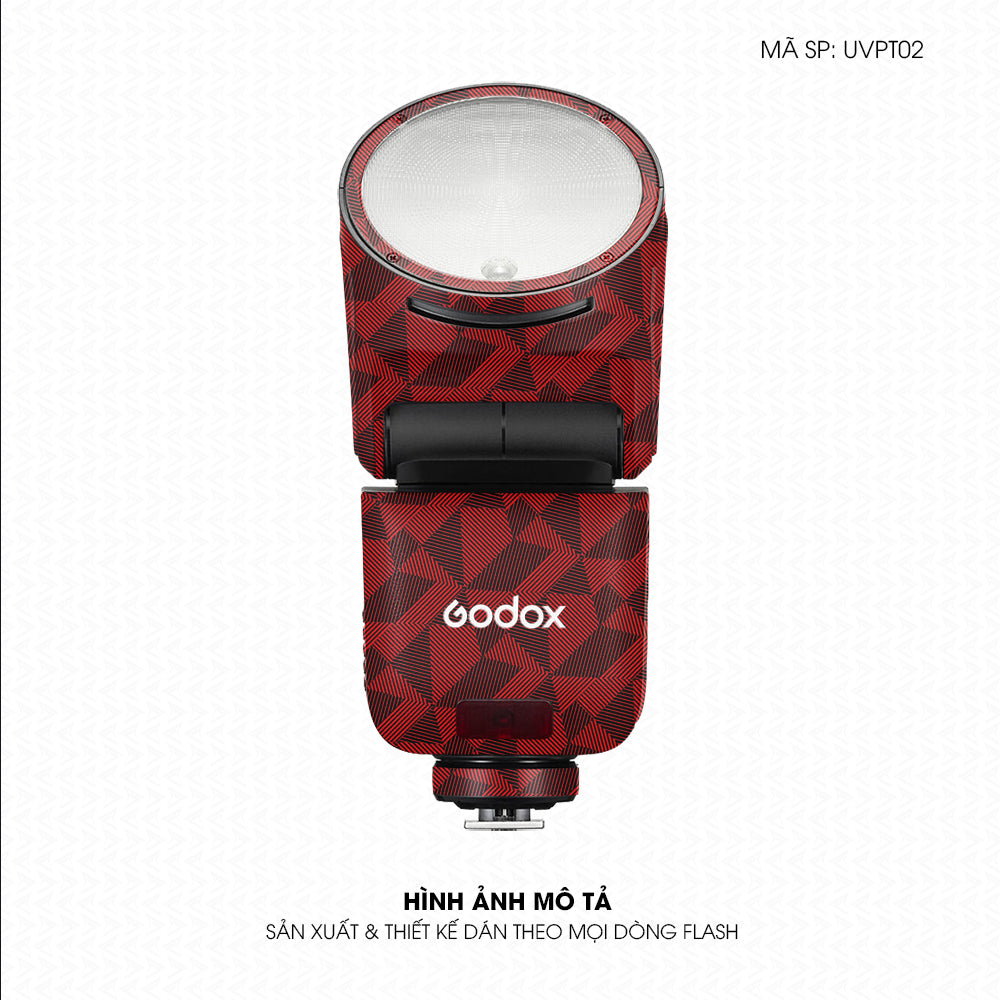 Dán Skin Đèn Flash Vân Nổi Nordic Đỏ | UVPT02