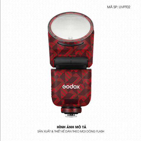 Dán Skin Đèn Flash Vân Nổi Nordic Đỏ | UVPT02