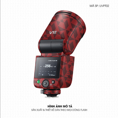 Dán Skin Đèn Flash Vân Nổi Nordic Đỏ | UVPT02