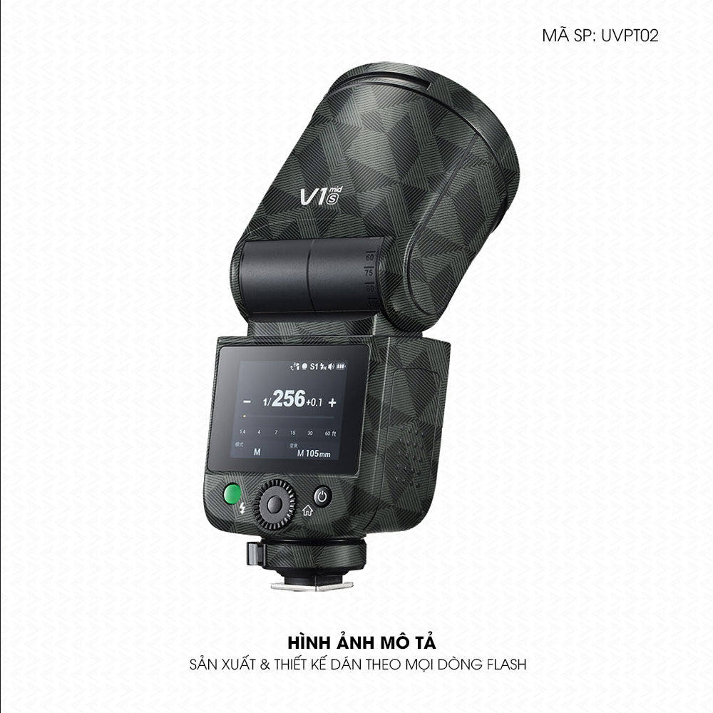 Dán Skin Đèn Flash Vân Nổi Nordic Xanh Midnight | UVPT02