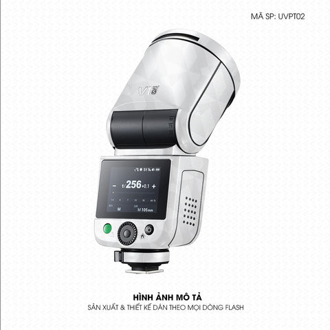 Dán Skin Đèn Flash Vân Nổi Nordic Trắng | UVPT02