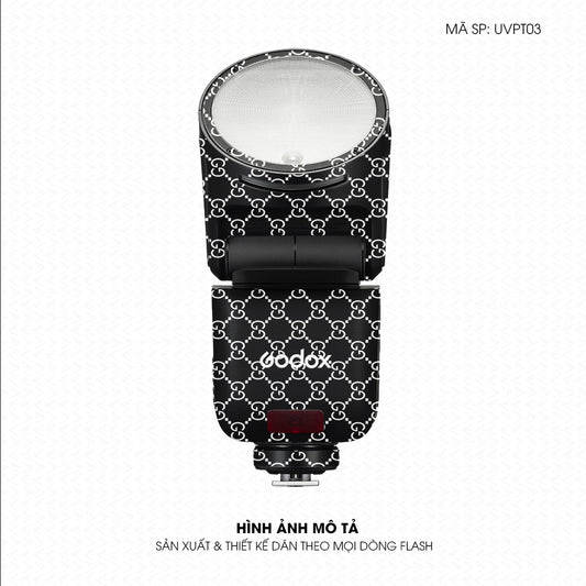 Dán Skin Đèn Flash Vân Nổi Nordic Đen Trắng | UVPT03
