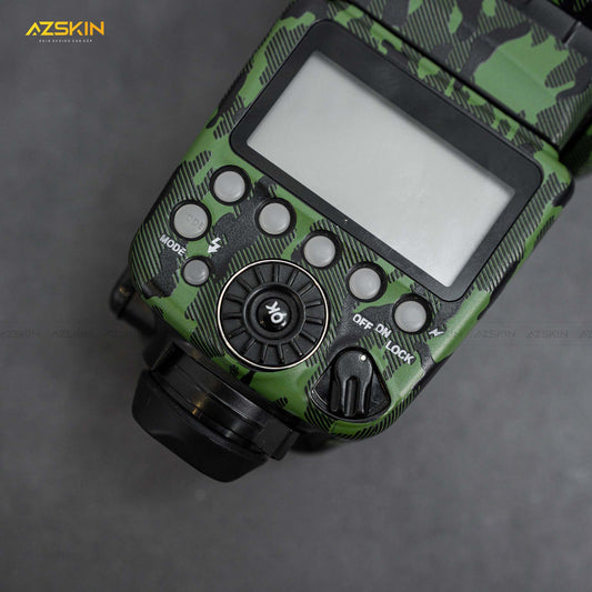 dán skin vân nổi đèn flash máy ảnh