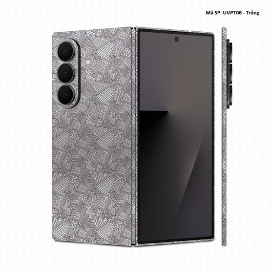 Dán Skin Galaxy Z Fold 8 | Ultra Vân Nổi Vân Pattern AZ Trắng | UVPT06