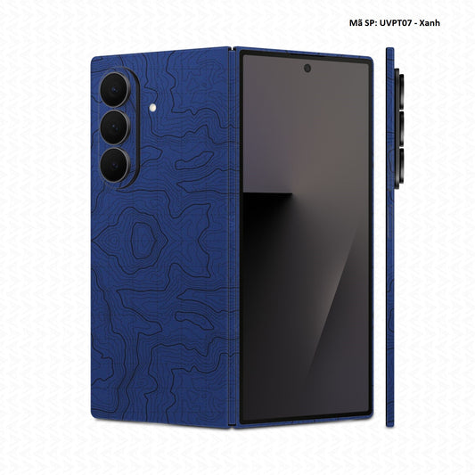 Dán Skin Galaxy Z Fold 8 | Ultra Vân Nổi Vân Map Xanh | UVPT07