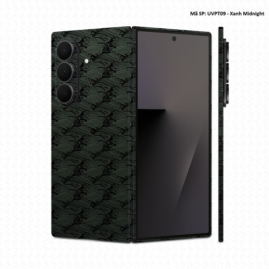 Dán Skin Galaxy Z Fold 8 | Ultra Vân Nổi Pattern Wave Xanh | UVPT09