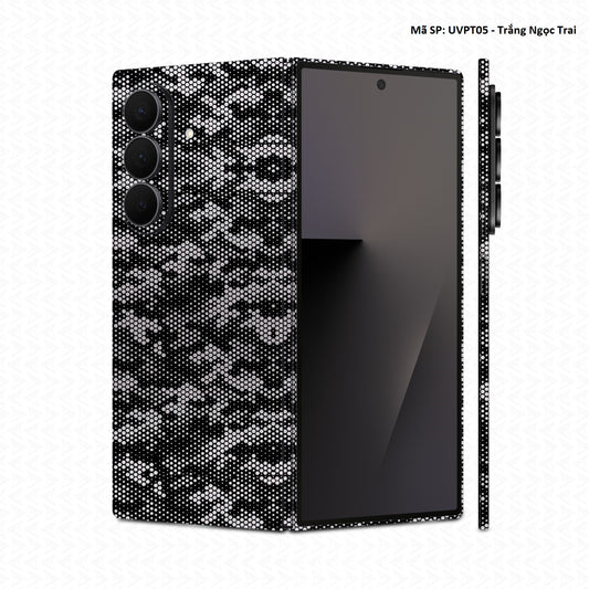 Dán Skin Galaxy Z Fold 8 | Ultra Vân Nổi Mamba Trắng | UVPT05
