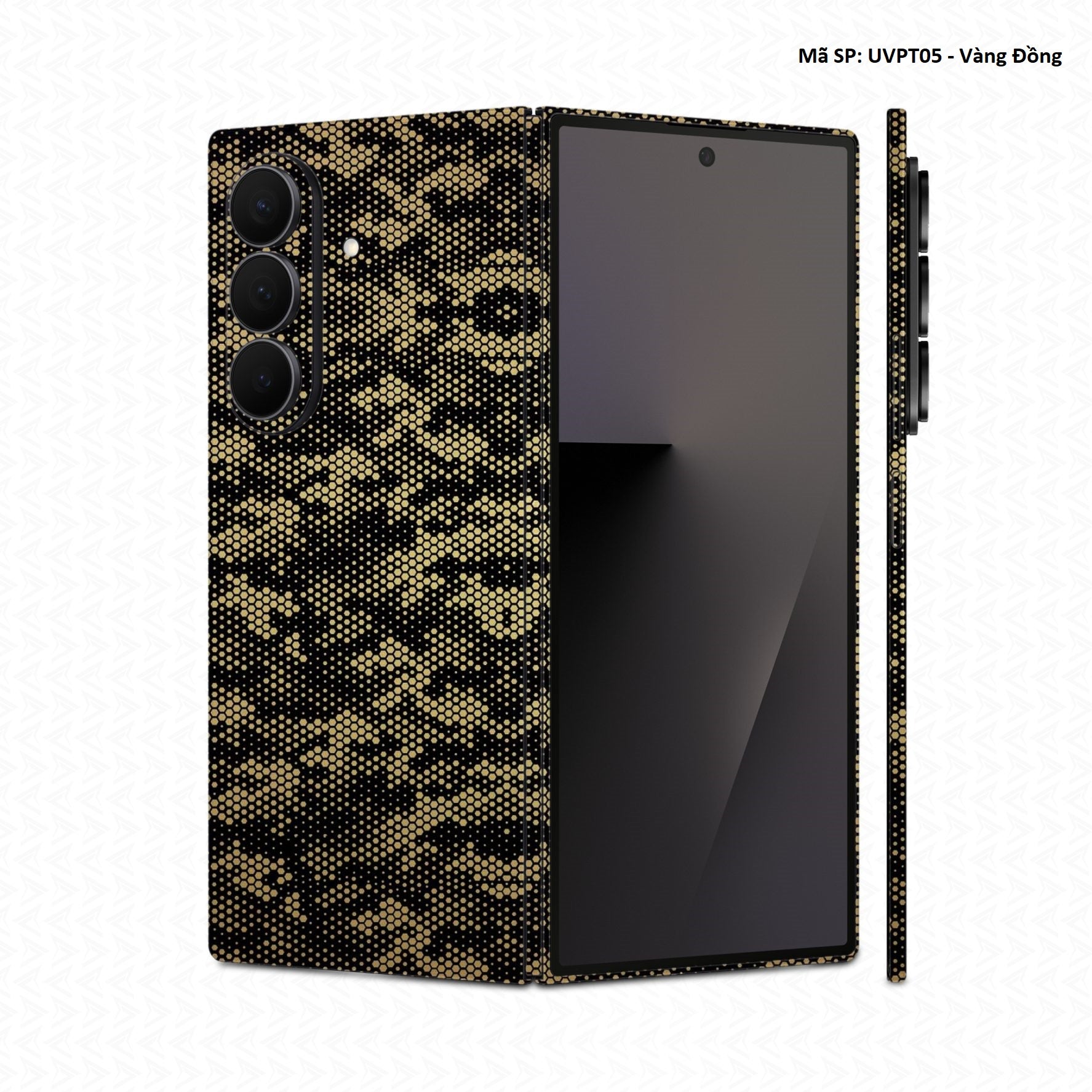 Dán Skin Galaxy Z Fold 8 | Ultra Vân Nổi Mamba Vàng Đồng | UVPT05