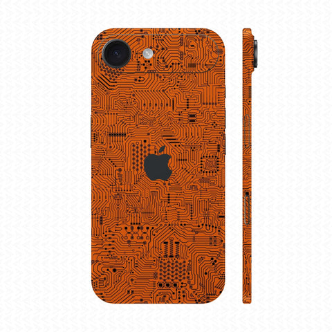 Dán Skin IPhone 17 Series Vân Nổi Vi Mạch Cam | UVPT01