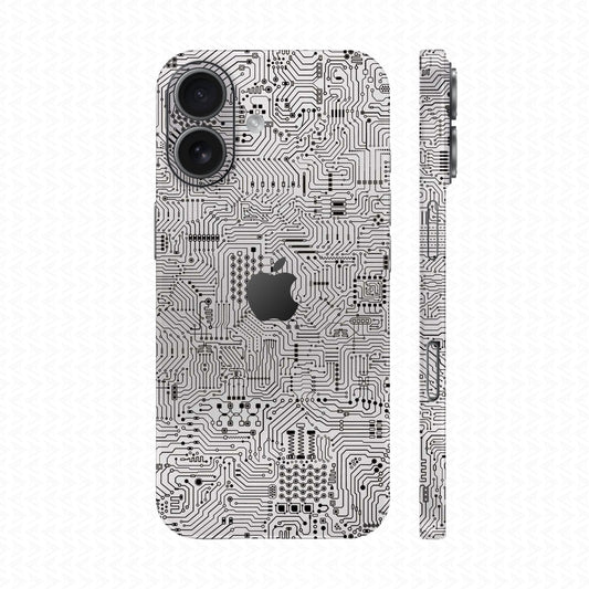 Dán Skin IPhone 17 Series Vân Nổi Vi Mạch Trắng | UVPT01