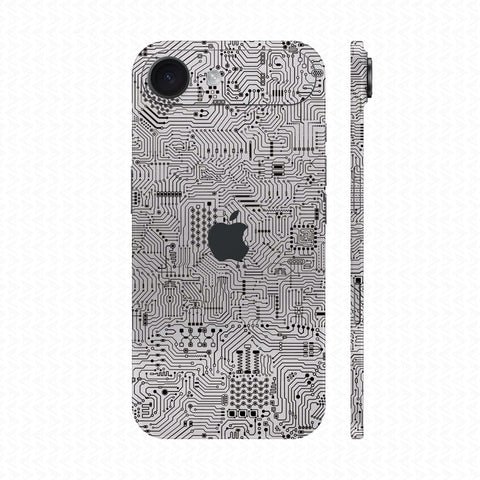 Dán Skin IPhone 17 Series Vân Nổi Vi Mạch Trắng | UVPT01