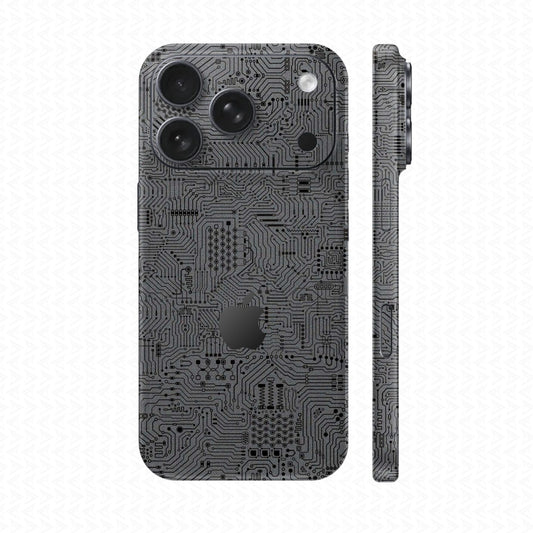 Dán Skin IPhone 17 Series Vân Nổi Vi Mạch Xám | UVPT01