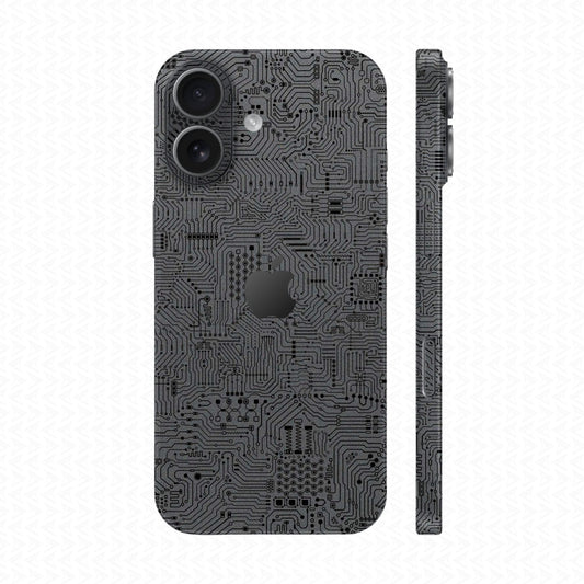 Dán Skin IPhone 17 Series Vân Nổi Vi Mạch Xám | UVPT01