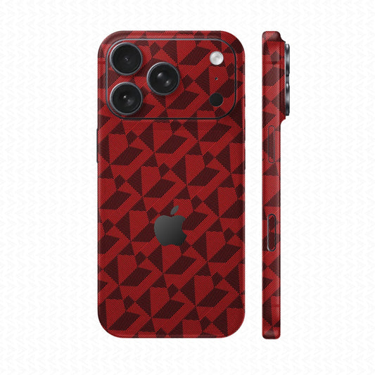 Dán Skin IPhone 17 Pro max Vân Nổi Nordic Đỏ | UVPT02