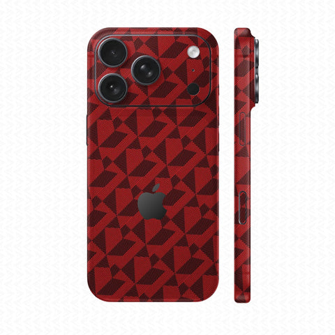 Dán Skin IPhone 17 Pro max Vân Nổi Nordic Đỏ | UVPT02