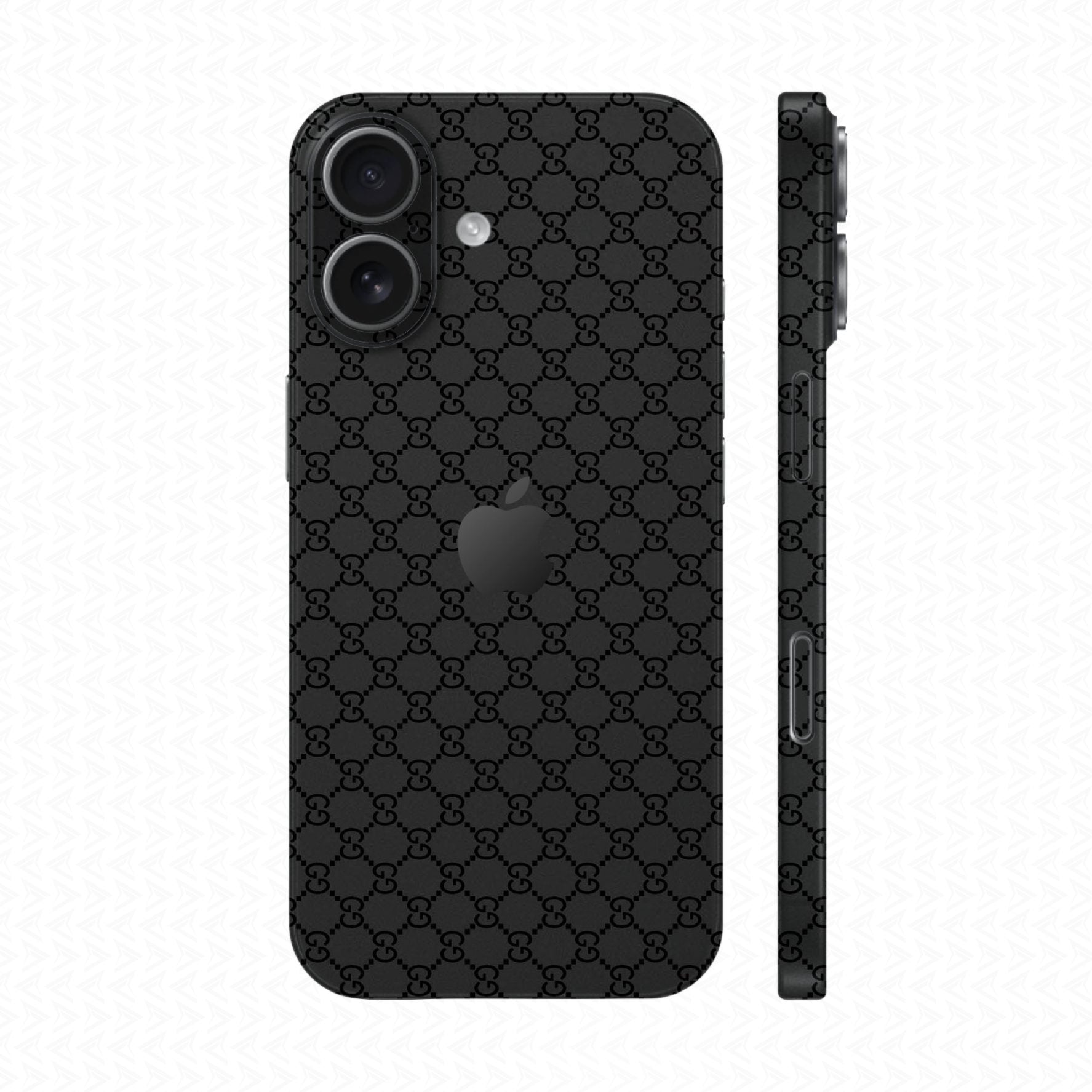 Dán Skin IPhone 17 Vân Nổi Gucci Đen | UVPT03
