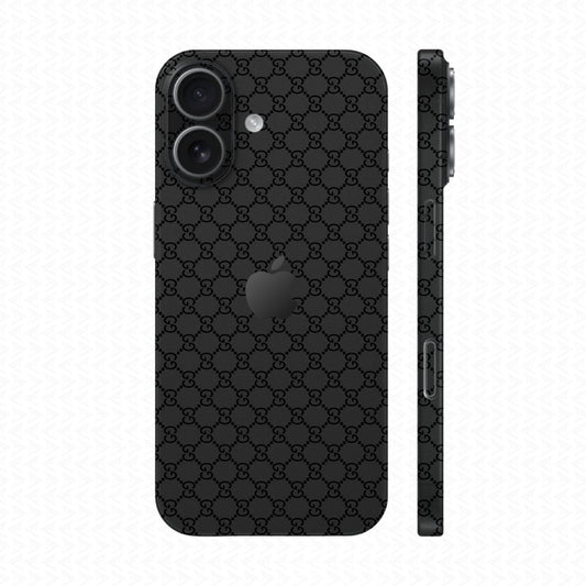 Dán Skin IPhone 17 Vân Nổi Gucci Đen | UVPT03