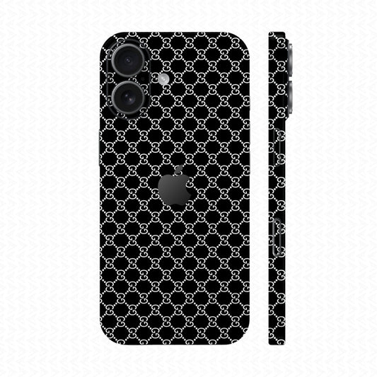 Dán Skin IPhone 17 Vân Nổi Gucci Đen Trắng | UVPT03