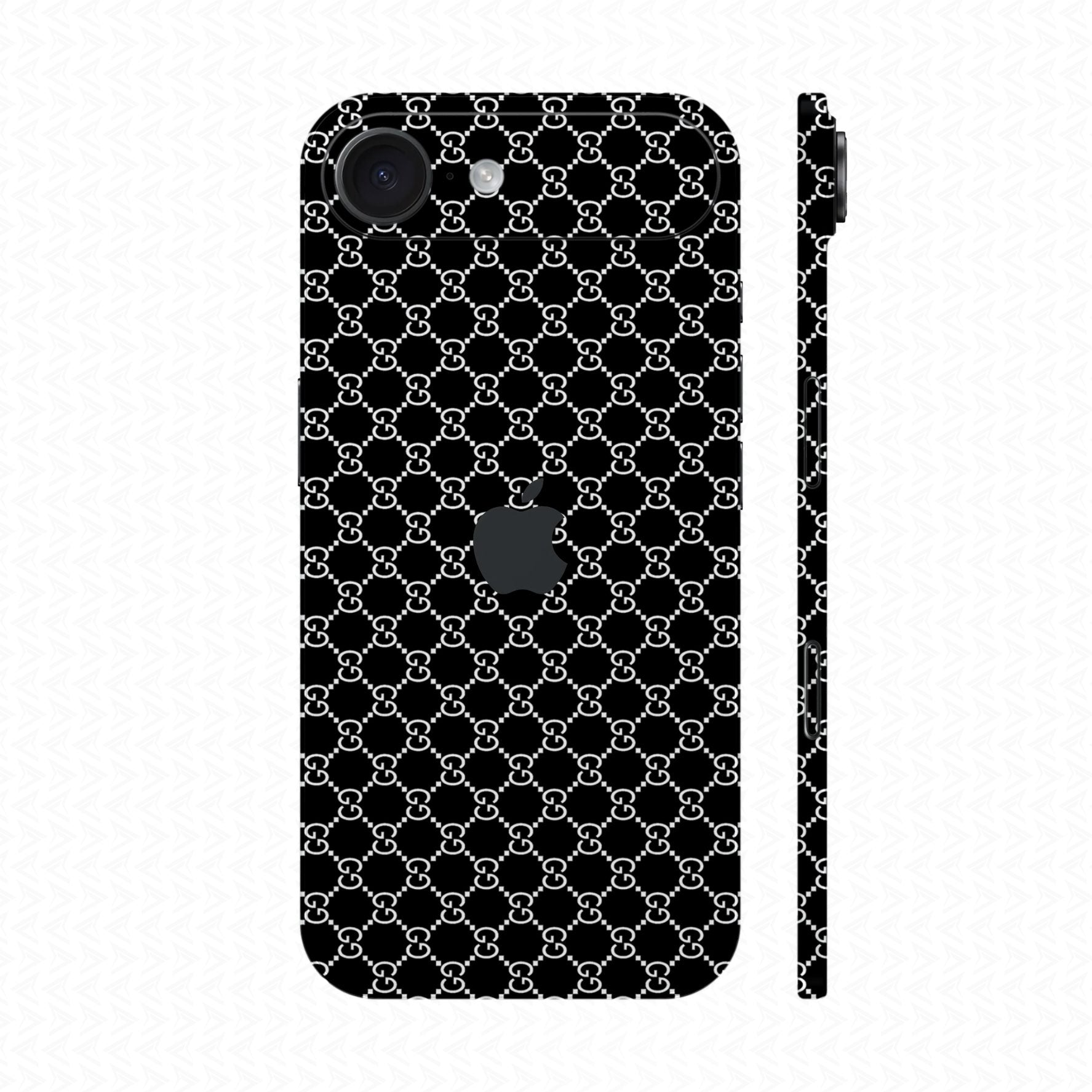 Dán Skin IPhone Air Vân Nổi Gucci Đen Trắng | UVPT03