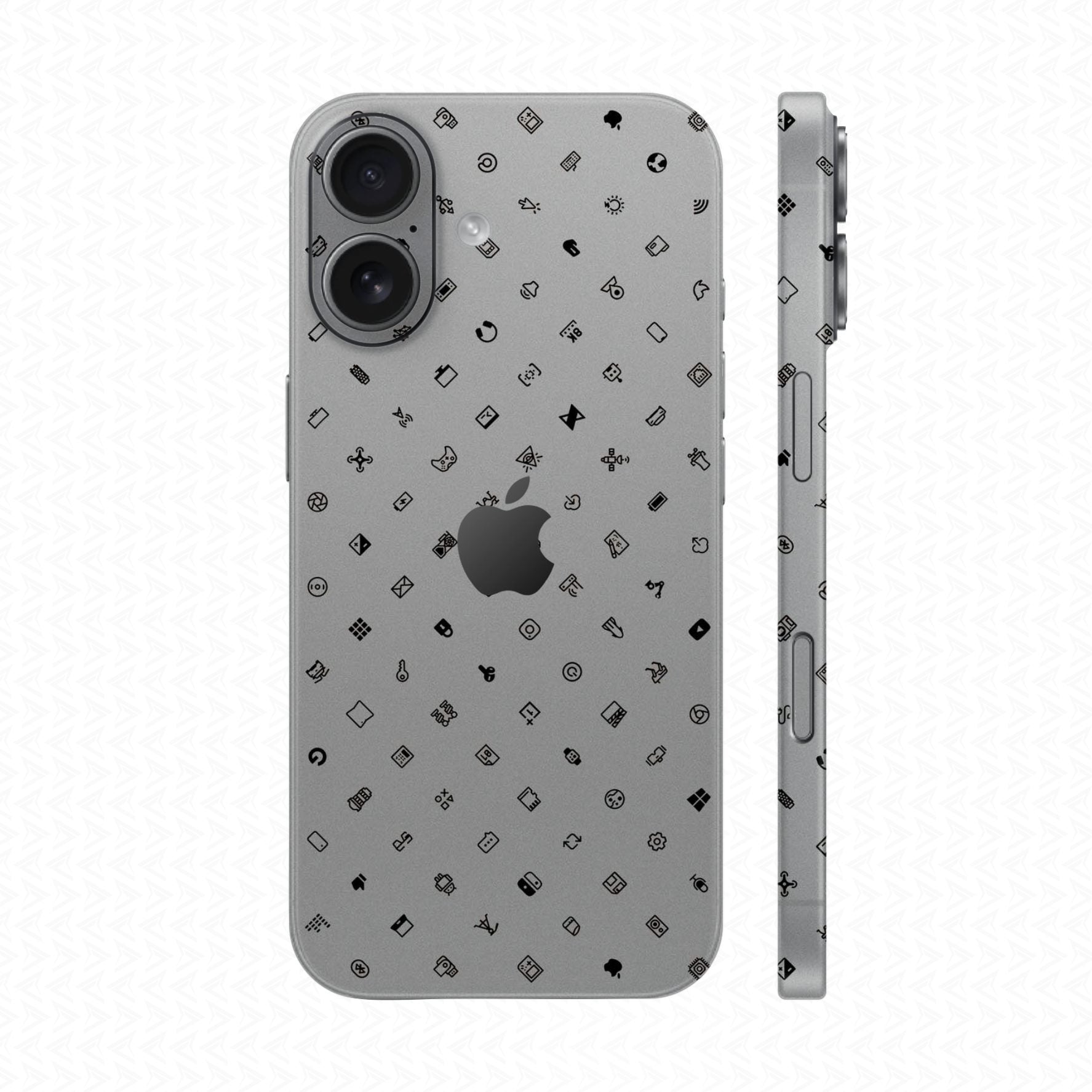 Dán Skin IPhone 17 Vân Nổi ICON Bạc | UVPT04