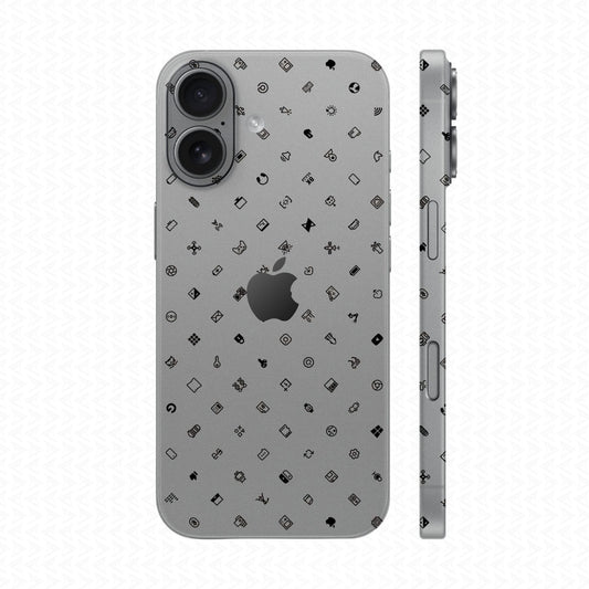 Dán Skin IPhone 17 Vân Nổi ICON Bạc | UVPT04